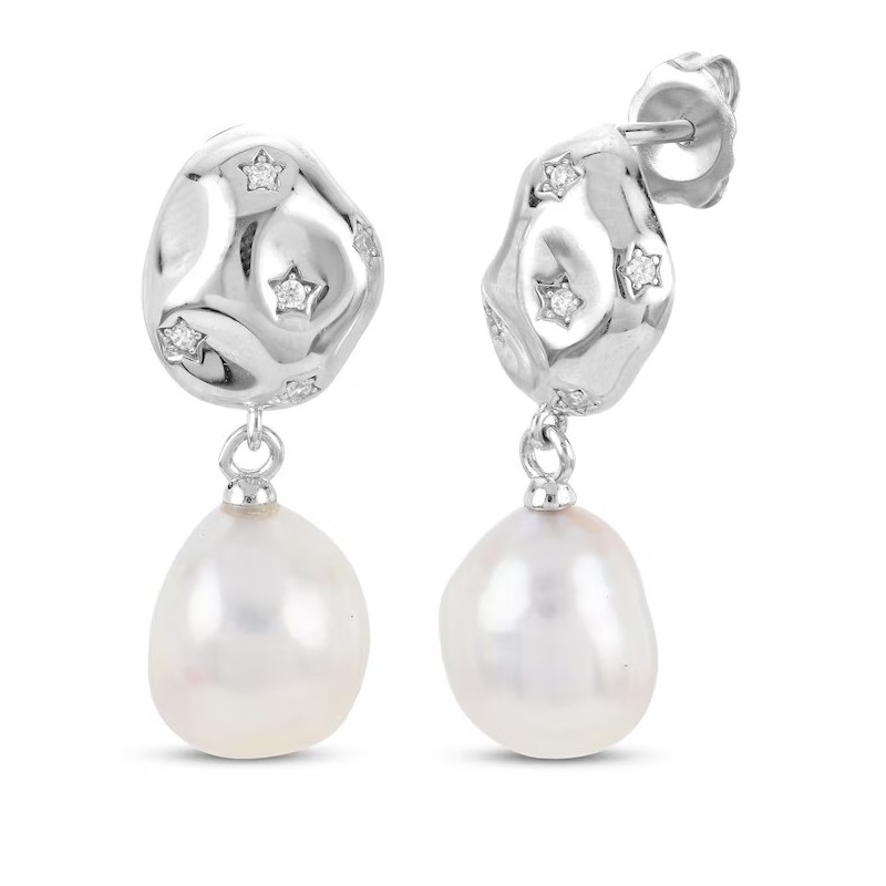 KAY Jewelry Baroque Cultured Pearl & White Earrings