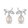 KAY Jewelry Cultured Pearl & White Bow Dangle Earrings