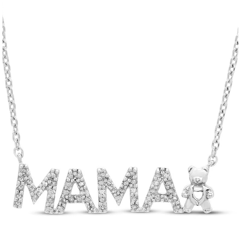 Diamond "Mama" Bear Necklace ,MOTHER'S DAY GIFTS