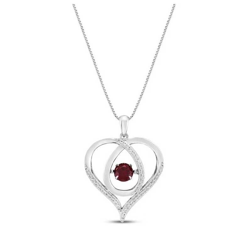 Love Pendant Necklace, Ruby Mother's Love