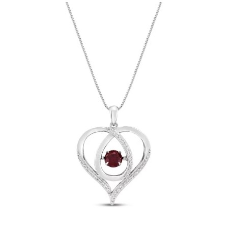 Love Pendant Necklace, Ruby Mother's Love