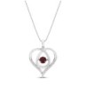 Love Pendant Necklace, Ruby Mother's Love