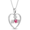 Lab-Created Ruby  Mom Necklace，Love Necklace