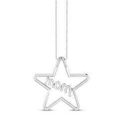 Diamond Mom Star Pendant Mom Necklace