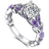 Jeulia 4.3 Carat Personalized Sterling Silver Butterfly Rings Purple