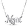 "Mom" Necklace with Diamonds Sterling Silver