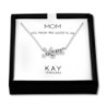 "Mom" Necklace with Diamonds Sterling Silver