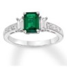 Lab-Created Emerald Ring - Ring Sterling Silver