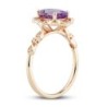 Amethyst Ring 1/8 ct tw Diamonds 10K Rose Gold