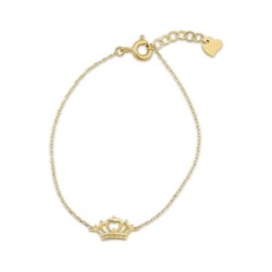 Crown Bracelet, Thin Bracelet 14K Gold