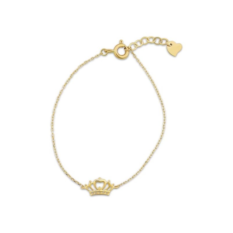 Crown Bracelet, Thin Bracelet 14K Gold