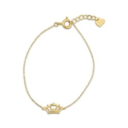 Crown Bracelet, Thin Bracelet 14K Gold