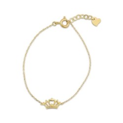 Crown Bracelet, Thin Bracelet 14K Gold