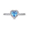 Heart-Shaped Swiss Blue  Ring Sterling Silver