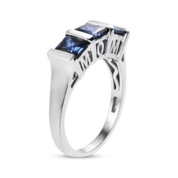 Sapphire "Mama" Ring in Sterling Silver