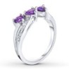 Amethyst Ring Diamond Accent Sterling Silver