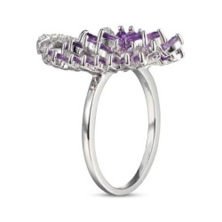 Marquise Amethyst Butterfly Ring in 925 Sterling Silver