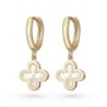 Mother of Pearl Clover Hoop Earrings