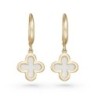 Mother of Pearl Clover Hoop Earrings