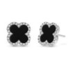 Black Four Leaf Clover Earrings