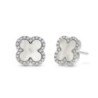 Silver Mother of Pearl Clover Earrings,Give Gifts to Girlfriend