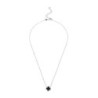 Silver Cubic Zirconia Onyx Clover Necklace