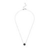 Silver Cubic Zirconia Onyx Clover Necklace