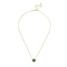 Yellow Gold Plated Malachite Clover Necklace