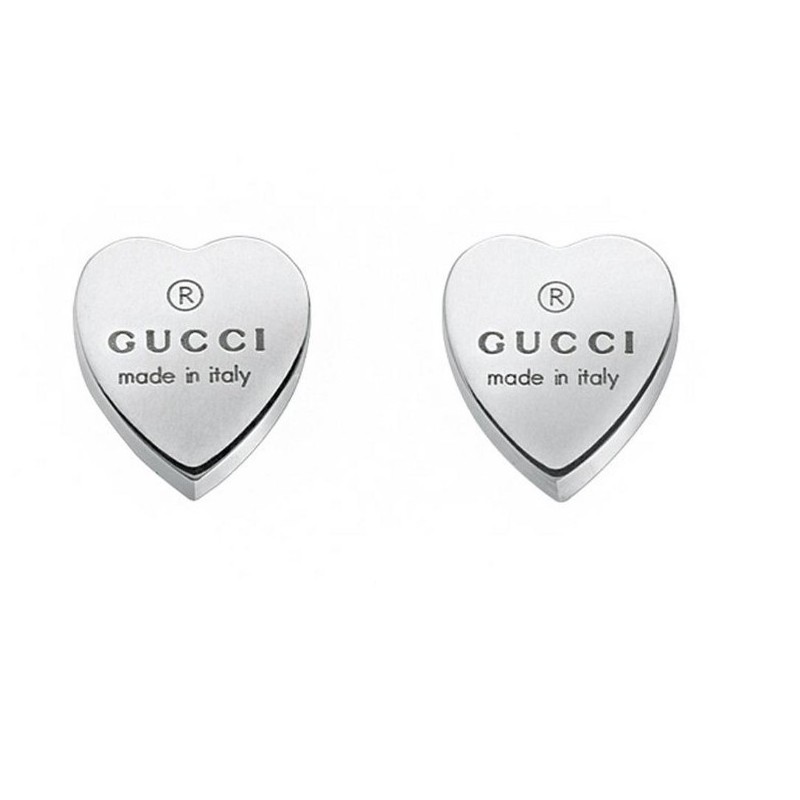 Gucci Trademark Heart Silver Stud Earrings