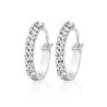 White Gold Crystal Hoop Earrings