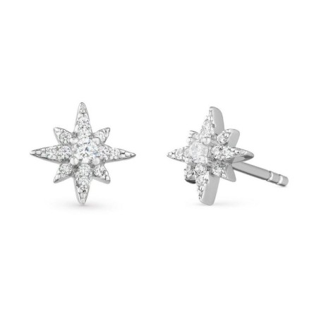 Silver Cubic Zirconia Star Stud Earrings