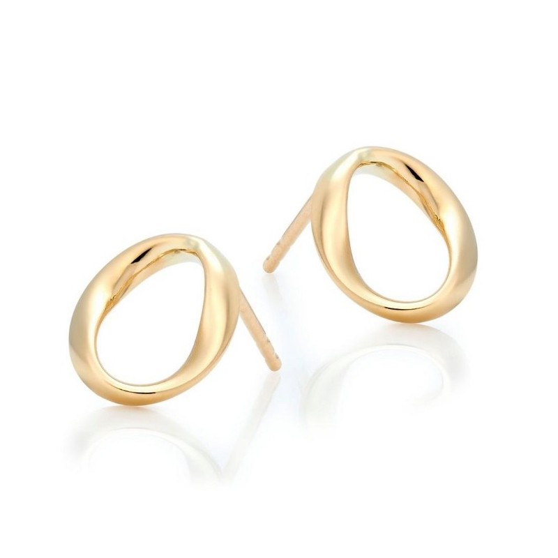 Gold Plated Circle Stud Earrings