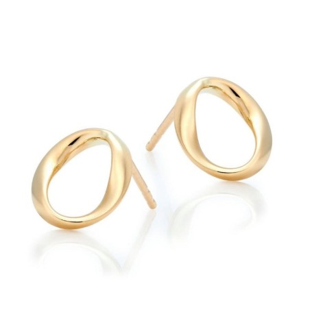 Gold Plated Circle Stud Earrings