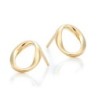 Gold Plated Circle Stud Earrings