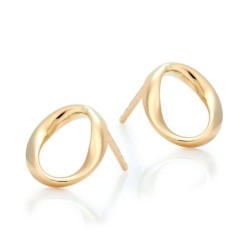 Gold Plated Circle Stud Earrings