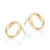 Gold Plated Circle Stud Earrings