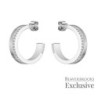 BOSS Crystal Hoop Earrings,Silver Earrings