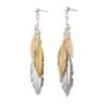 Silver, Rose Gold Plated and Gold Plated Feather Drop Earrings