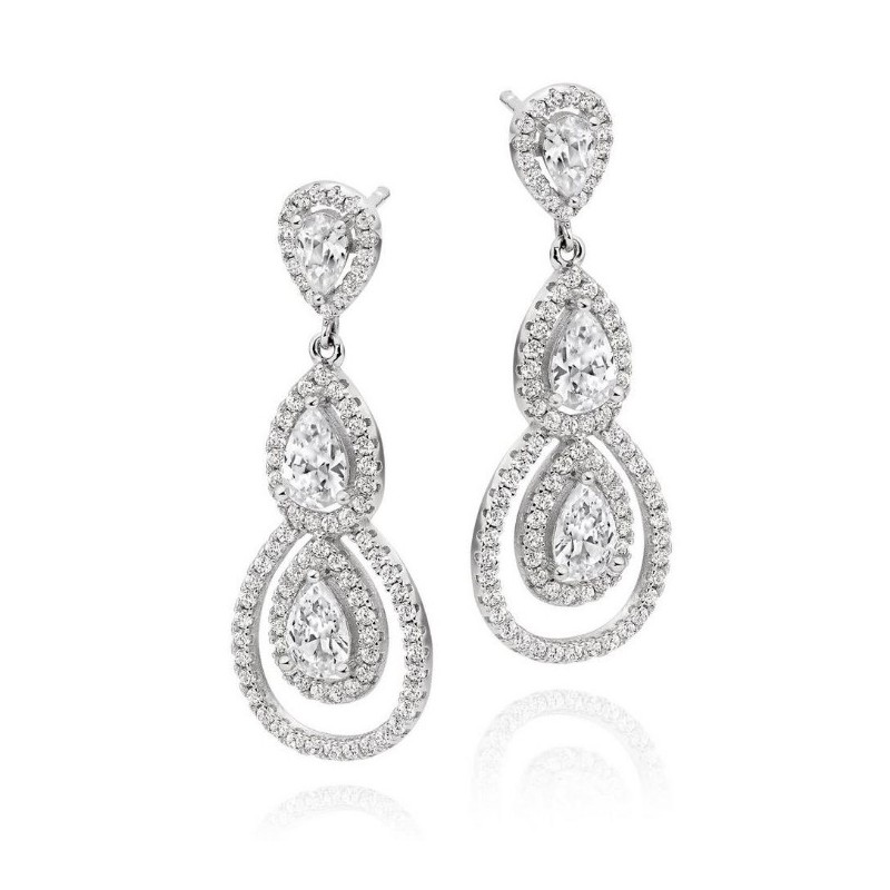 Crystal Pear Shape Drop Earrings Temperament Jewelry