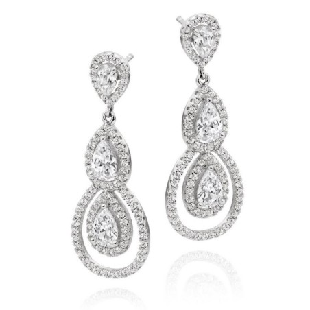 Crystal Pear Shape Drop Earrings Temperament Jewelry