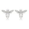 Silver Bumblebee Stud Earrings Girls Jewelry