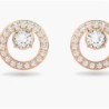 Swarovski Round Earrings, Clear Crystal, Rose Gold Plated