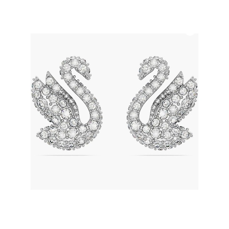 Swarovski Iconic Swan Crystal Earrings, Clear Crystals