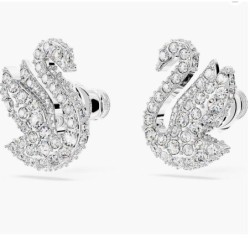 Swarovski Iconic Swan Crystal Earrings, Clear Crystals