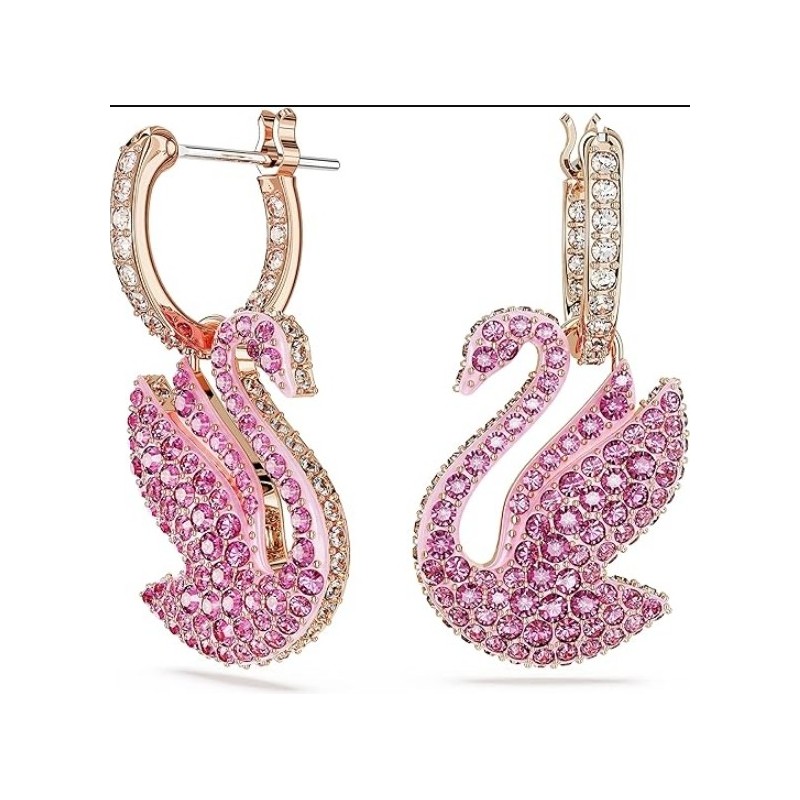 Swarovski Iconic Swan Crystal Earrings Jewelry,Pink Crystal