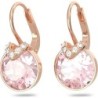 Swarovski Bella Crystal Earrings,Rose Gold Plated Pink Crystal