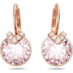 Swarovski Bella Crystal Earrings,Rose Gold Plated Pink Crystal