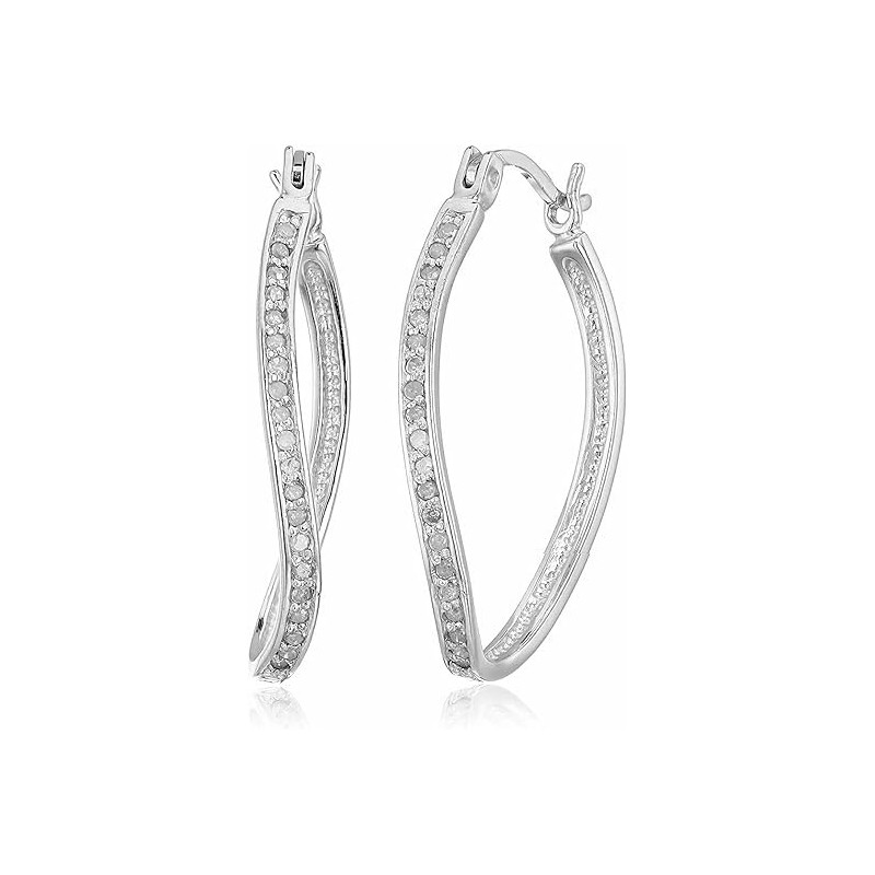 Vir Jewels 1/4 cttw Diamond Hoop Earrings .1 Inch