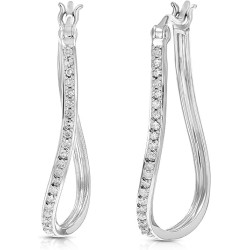 Vir Jewels 1/4 cttw Diamond Hoop Earrings .1 Inch