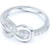 PRSTANI Real Sterling Silver Thick Love Knot Moissanite Ring